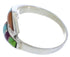 Genuine Sterling Silver Multicolor Inlay Ring Size 8-1/2 VX36326
